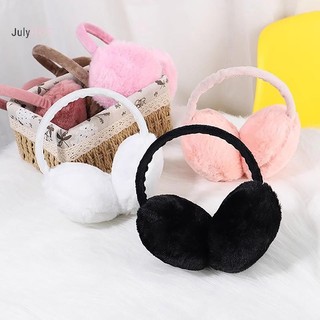 Julyhot Gấp Mùa Đông Ấm Áp Bịt Tai Màu Trơn Earflap Mềm Mại Sang Trọng Làm Ấm Tai Massivedeals