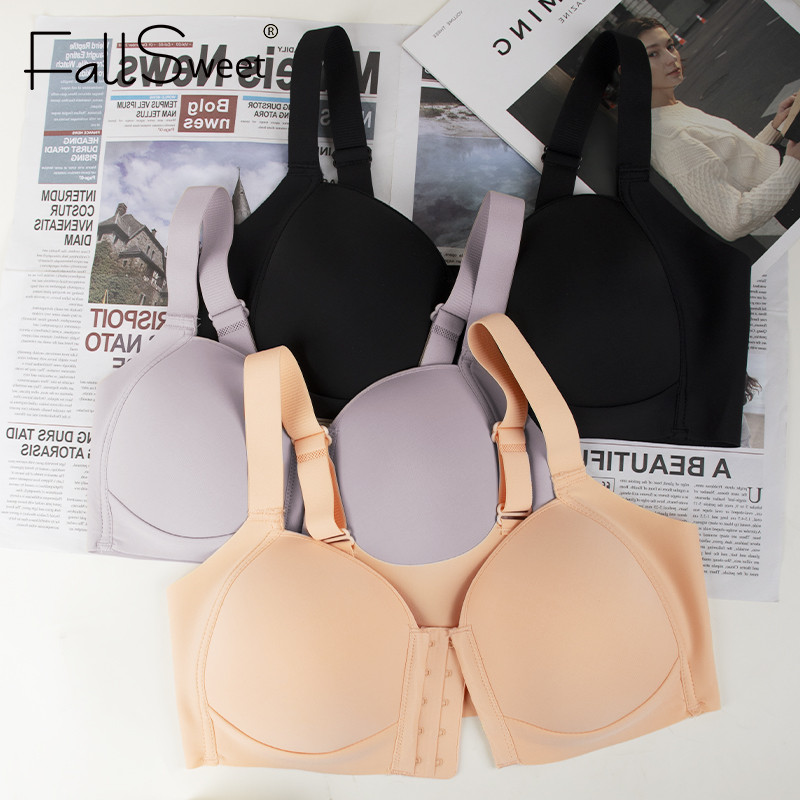 【⚡️Vận chuyển nhanh 】 Áo ngực đóng cửa phía trước FallSweet 36-44CD Plus Size dành cho nữ Liền mạch Push Up Wire Free Brassiere Đồ lót mềm dành cho nữ
