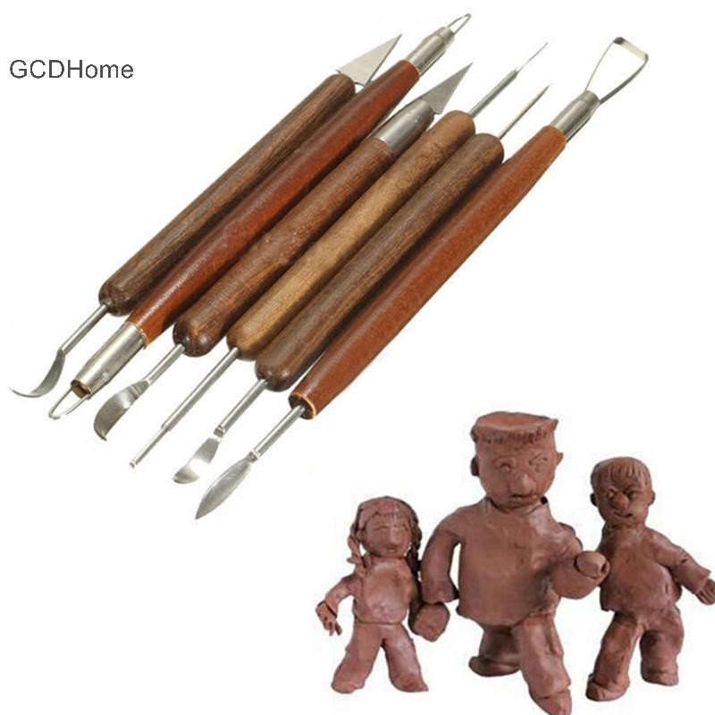 Gcdhome 6 Cái Đất Sét Điêu Khắc Sáp Điêu Khắc DIY Đồ Gốm Dụng Cụ Shapers Polymer Mẫu Quà Tặng HOT