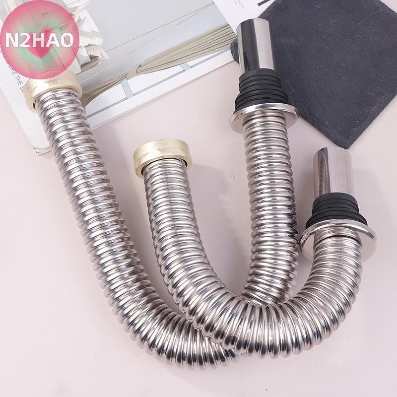 N2hao 40 / 60cm Thép Không Gỉ Phòng Tắm Bồn Rửa Nhà Bếp Siphon Xả Chất Thải Ống Linh Hoạt Nhà Ống Thoát Nước Có Thể Thu Vào n