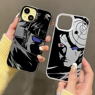 Ốp Lưng Anime NARUTO Cho IPhone 16 15 14 13 12 11 Pro XS Max 16E X 7 8 Plus SE 2022 Vỏ Đau Uchiha Obito Laser IMD Thiết Kế Mới Nhật Bản Dễ Thương Phổ Biến Vỏ Sang Trọng