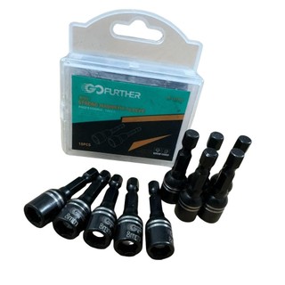 10 Đầu chụp tôn, mũi chụp tôn 8mm có nam châm từ tính thép CRV chuôi lục giác lắp máy khoan, bulong, bắn vít