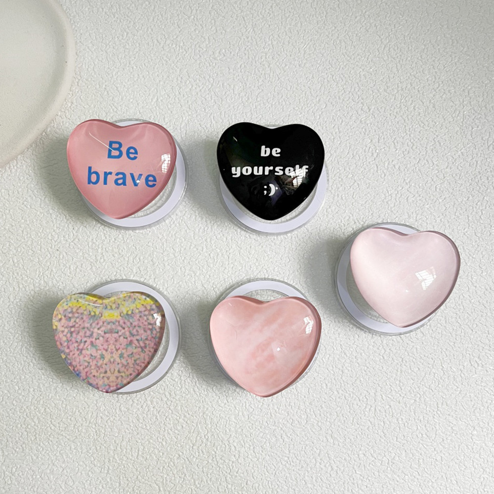 Simple Love Heart Giá đỡ từ tính Kính màu trơn Lập thể Đá quý Vỏ điện thoại Kính thiên văn Giá đỡ từ tính