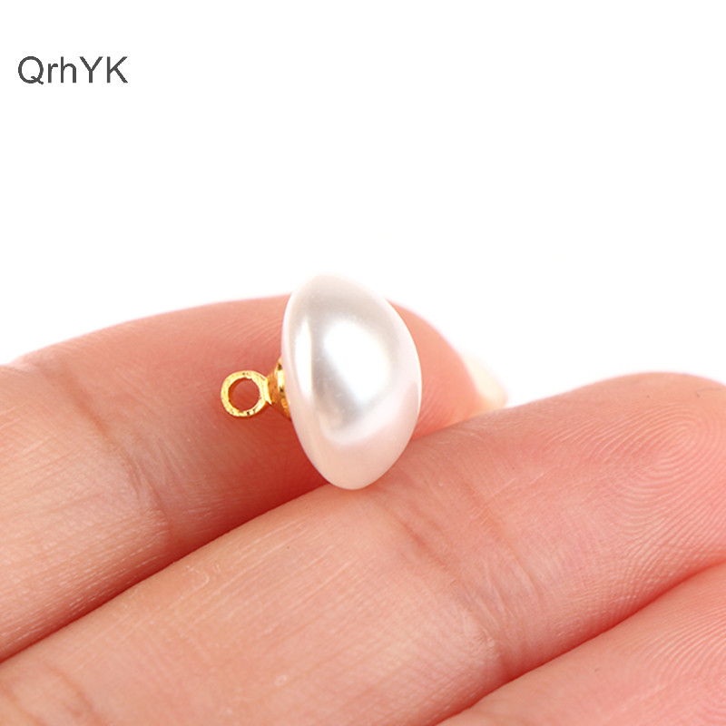 Nhà Máy Thời Trang 10 Chiếc 10 Mm / 12 Mm Nấm Giả Nhựa Áo Sơ Mi Hình Bán Nguyệt Ngọc Trai Nút Chân Cho Quần Áo Trang Trí May DIY QrhYK