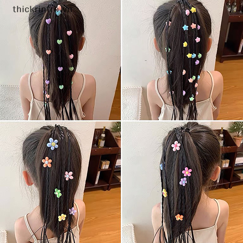 Thi 1 Bộ Bé Gái Ngôi Sao Năm Cánh Hoa Tóc Giả Đuôi Ngựa Dây Cao Su Phụ Kiện Tóc Trẻ Em Tóc Giả Bím Viền VN