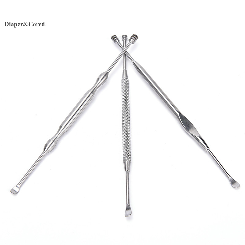 Diaper & CORED Thép không gỉ Earpick Wax Remover Curette Cleaner Dụng cụ chăm sóc sức khỏe Ear Pick YTH