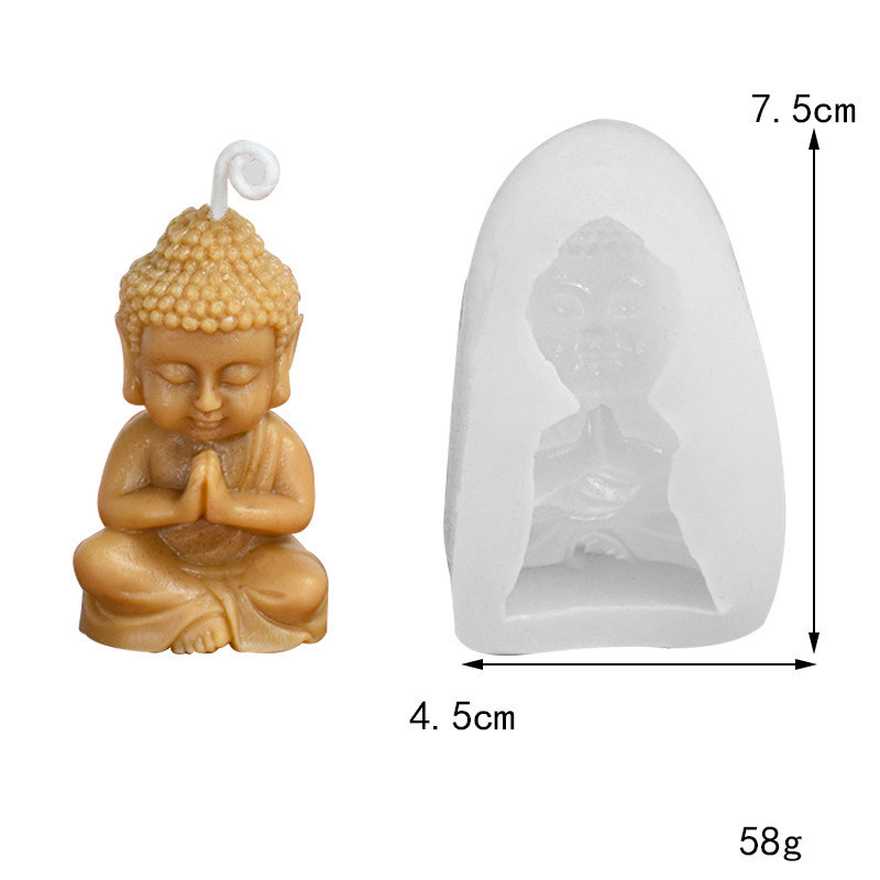 Sakyamuni Hình Khuôn Silicon Tượng Phật Hương Liệu Khuôn Socola Handmade Xà Phòng Khuôn Trang Trí Bánh Khuôn
