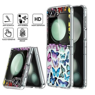 Ốp Điện Thoại Trong Suốt Họa Tiết Hoa Dễ Thương Cho Samsung Galaxy Z Flip 5 Z Flip 4 Flip 3 Trong Suốt Cứng Gấp Cho Samsung Z Flip5 Flip4 Flip3 Cover
