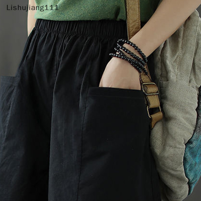 Li Kích Thước Lớn Thường Ngày Rời Sinh Viên Ống Thẳng Bảo Hộ Lao Động Quần Ba Phần Tư Quần Short Cotton Và Vải Lanh Ống Rộng SHU