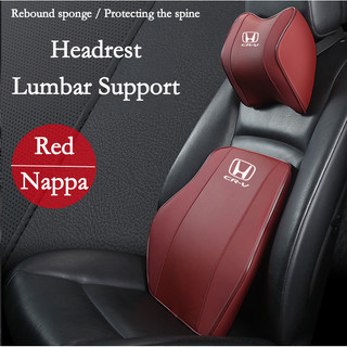 Honda CRV Xe Cổ Tựa Đầu Gối Còn Lại Đầu Nappa Da Đệm Ô Tô Thoáng Khí Thắt Lưng Hỗ Trợ Gối Cho CRV CR-V G3 G4 G4.5 G5 G5.5 Mugen Typre R S Phụ Kiện