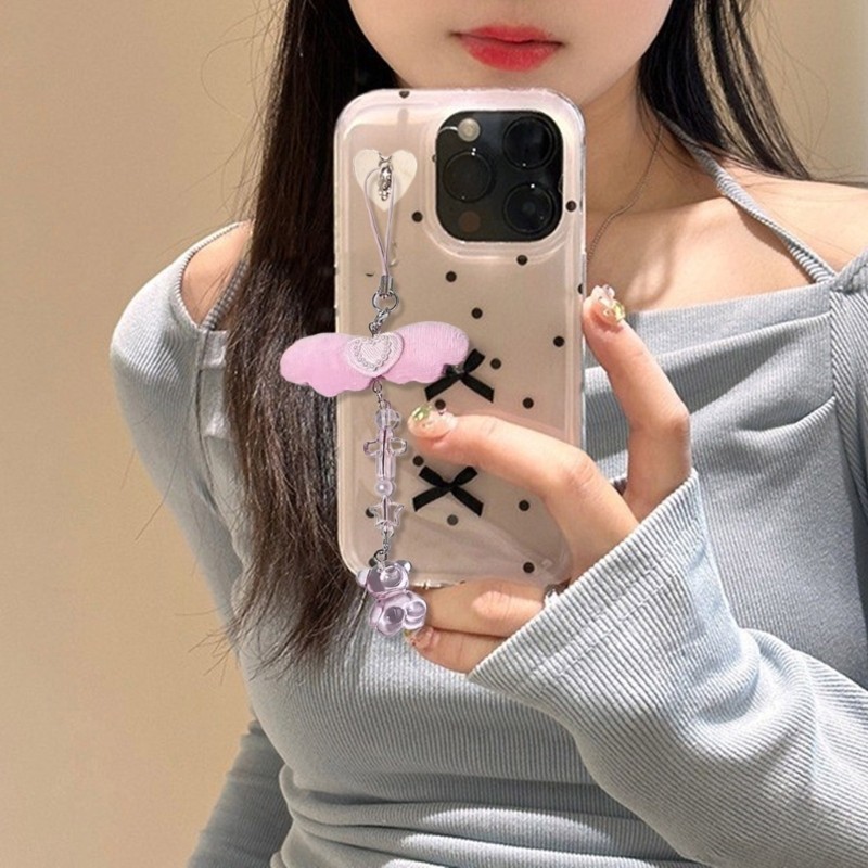 Cinna Ngọt Nơ Điện Thoại Di Động Quyến Rũ Phong Cách Móc Khóa Mặt Dây Chuyền Móc Khóa Túi Phụ Kiện
