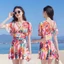 Áo tắm nữ in hình lá phong đi biển Bộ đồ Bikini che xác thịt và giảm béo Bộ đồ bơi eo cao