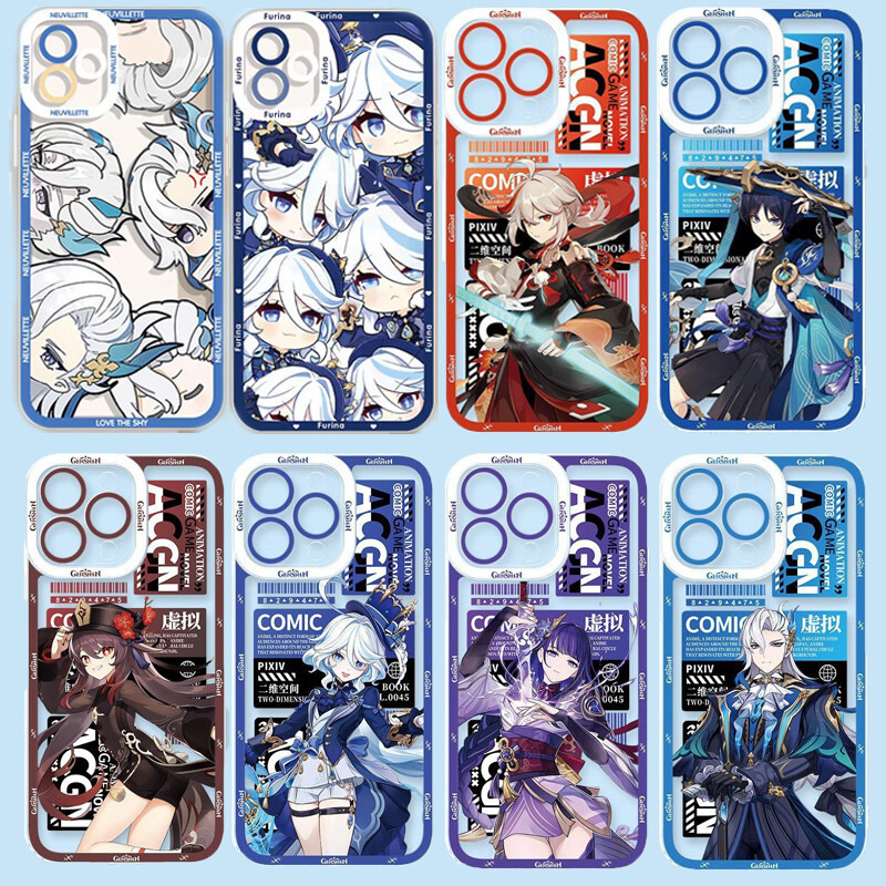 Phim hoạt hình Genshin Impact Wanderer Kaedehara Raiden Neuvillette Hu Tao Furina Ốp lưng cho Realme 3 5 5i 6i 6 7 9 10 12 Pro Plus 5s 5i 6i 7i 8i 9i NARZO50 C55 C53 C67 Pro 10 12 Bìa mềm