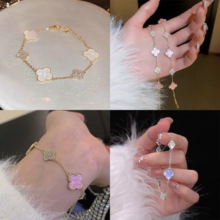 Vòng Tay Cỏ Ba Lá Hàn Quốc Có Thể Điều Chỉnh Vòng Tay Zircon Thời Trang Vòng Tay Thanh Lịch Cho Người Phụ Nữ Cô Gái Quà Tặng Phụ Kiện Trang Sức
