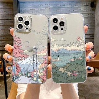 Ốp Lưng Phong Cảnh Đường Phố Anime Cho Redmi Note 13 Pro 5G 12 4G 11 11S 12S 10 8 12 13 Pro Plus Redmi 12 12C 13C A2 A1 Plus 9A 9C 10C 9T 9 10 Bao Mềm Vuông Trong Suốt Ống Kính TPU Bảo vệ