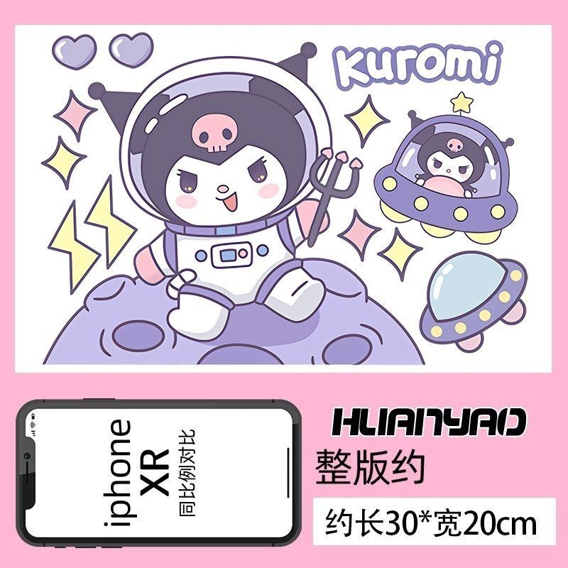 Miếng dán hoạt hình Kuromi phi hành gia trang trí xe điện/xe máy, che xước, hình mèo dễ thương