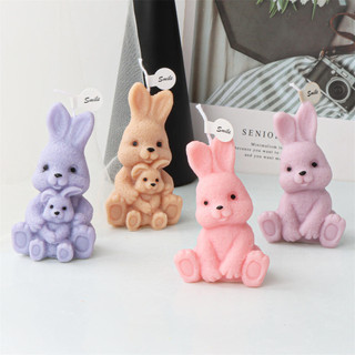 Huggable Bunny Silicone Nến Khuôn Phục Sinh Kudos Tình Yêu Thỏ Hương Thơm Thạch Cao Trang Trí Khuôn DIY Dụng Cụ Handmade