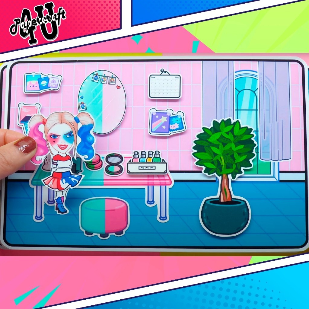 ĐỒ CHƠI NGÔI NHÀ BÚP BÊ GIẤY CẮT THỦ CÔNG DIY - TOCA LIFE WORLD -  MẪU TA26 - HARLEY QUINN