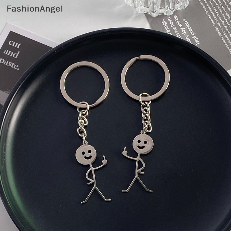 Fashionangel Interesg Phù Hợp Với Mọi Người Hơn Trái Tim Ngón Tay Giữa Cặp Đôi Móc Khóa Ins Cá Tính Dễ Thương Ngộ nghĩnh Sinh Viên Túi Mặt Dây Chuyền TH