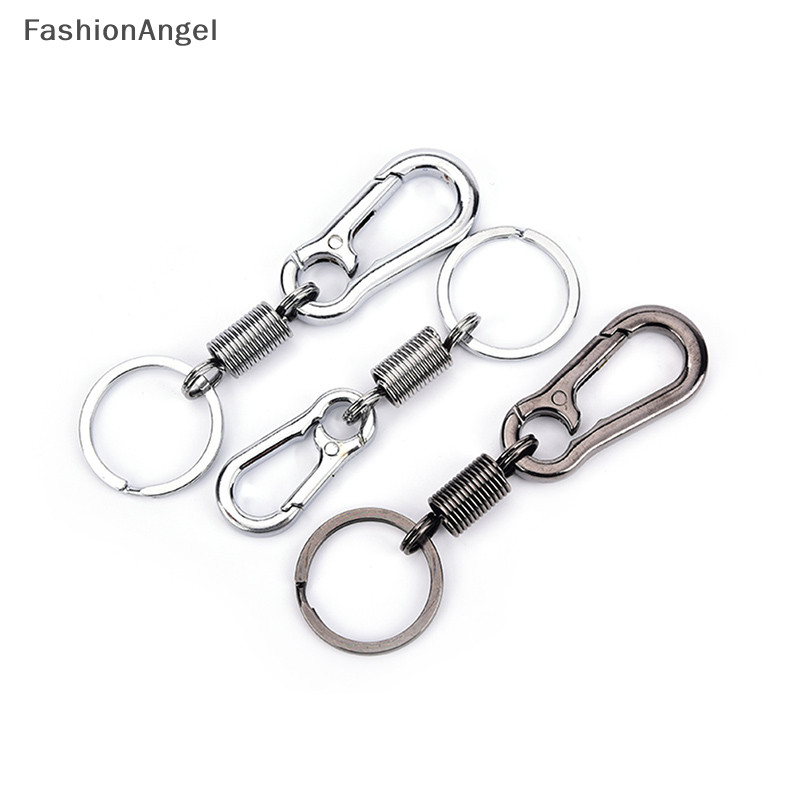 Fashionangel 1 Móc khóa bầu bằng thép không gỉ khóa carabiner khóa chống thất lạc có thể thu vào TH