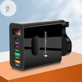TWE 45W PD USB Type C 4 Cổng Sạc Nhanh 3.0 Cho 14 13 Pro Oneplus Điện Thoại Di Động Treo Tường VN