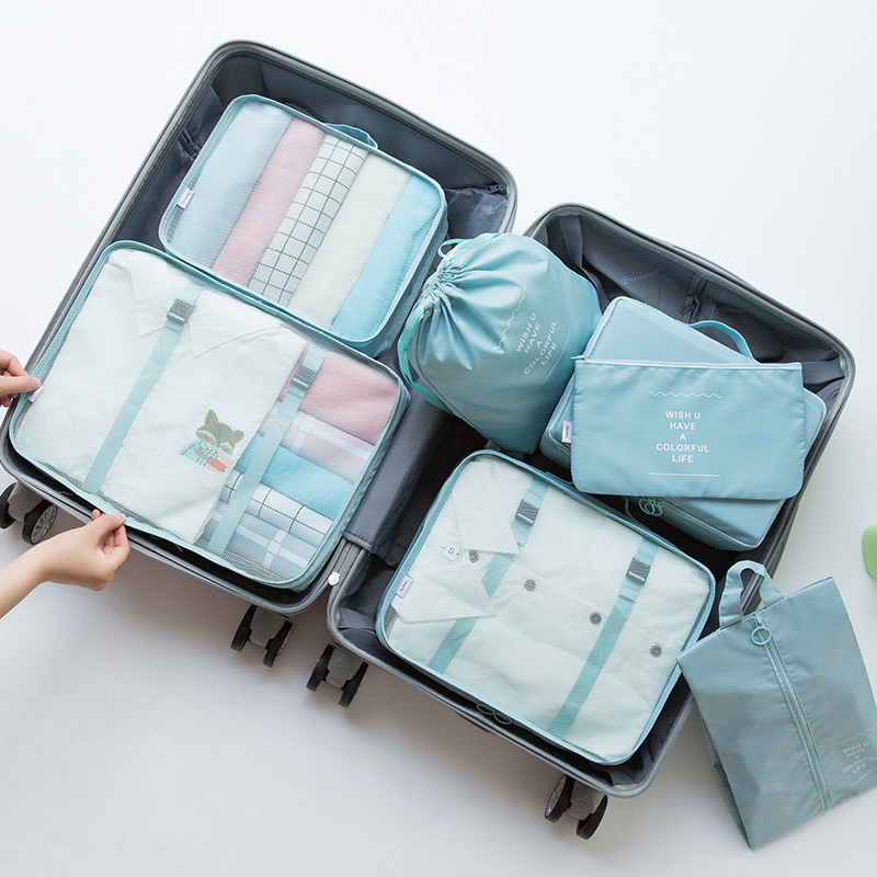 Set 7 Túi Đựng Đồ Du Lịch đa năng,Bộ 7 Túi Đựng Đồ Du Lịch Phân Loại Ngăn Nắp Dành Cho Vali,kín nước