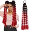 AMBU Kids Bubble Đuôi Ngựa Nối Dài, Có Dây Buộc Tóc 20 "Màu Tóc, Nhẹ Thời Trang Nữ Handmade Bện Ombre Crazy Hair Day Phụ Kiện