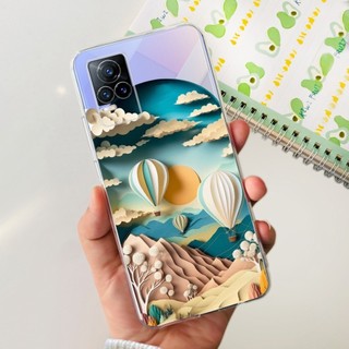 Dành Cho Vivo V21 5G Ốp Lưng V21 5G V2050 V2066 Hoa Thời Trang Trong Suốt Silicon Mềm TPU Vỏ Điện Thoại Vivo V21e V2061 Vỏ
