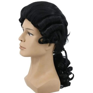 WEETW Baroque Cosplay Tóc Giả Xoăn, Cao Cấp Lịch Sử Luật Sư Thẩm Phán Tóc Giả, Sân Khấu Halloween Xám Nam Tóc Giả Trang Phục Nam Tóc Giả Trang Phục Đảng