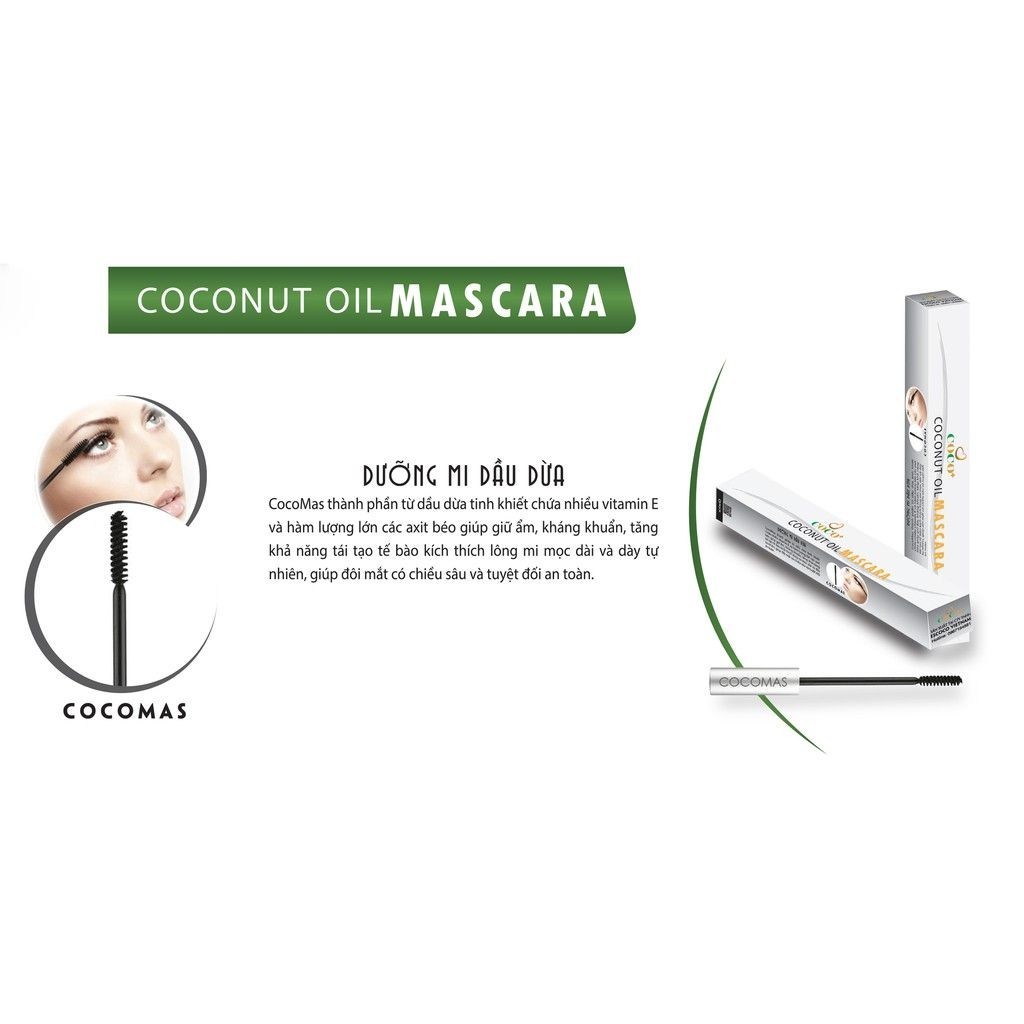 Mascara dưỡng mi - Dầu dừa dưỡng mi giữ ẩm, dài mi tự nhiên từ dầu dừa nguyên chất Escoco