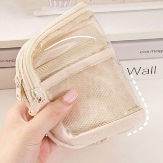 Túi Đựng Bút NEAVERLER, Bút Chì Năm Lớp Dung Tích Lớn, Da PU Di Động + PVC Di Động Trong Suốt Văn Phòng Phẩm Tổ Chức Trường Học Văn Phòng