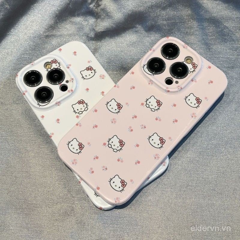 Toàn Màn Hình KT Hello Kitty QYJS Thích Hợp Cho Ốp Điện Thoại IPhone 15 14 13 ProMax 12 PRO 11 15 14 PLUS X XS XR XSMAX 7 8 PLUS SE Phim Cứng RDZJ