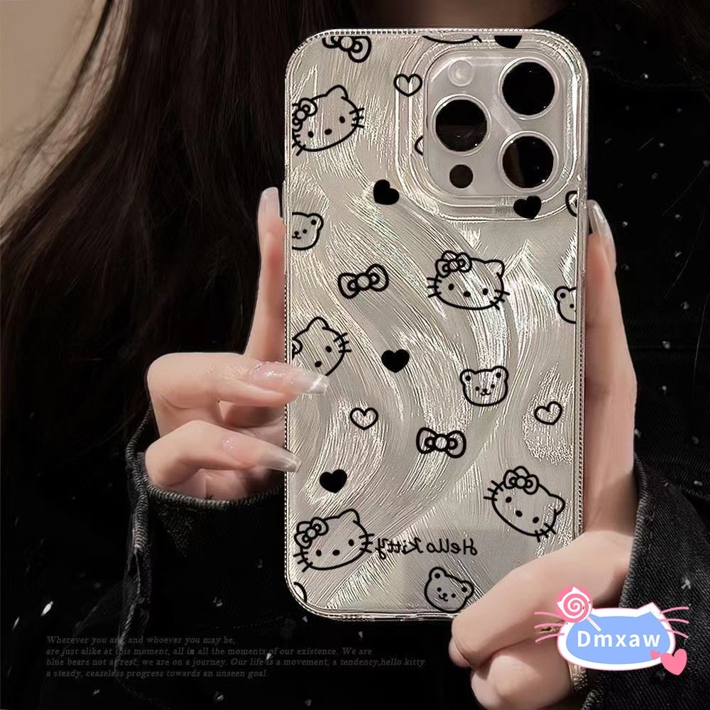 Nhiều Vỏ Hello Kitty Cho OPPO Reno 12 12F 11 11F 10 8 7 6 5 Pro Plus 4 Lite 8T 8Z 7Z 6Z 5Z 5F 5K 4F 5G 4G Vỏ Điện Thoại Hoạt Hình Dễ Thương Bling Lông Vũ Sợi Bìa Mềm