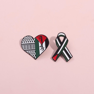 '' Palestine Heart Badge '' Men Trâm Cài Quần Áo Thời Trang Phụ Kiện Túi Học Huy Hiệu Quà Tặng Cho Bạn Bè