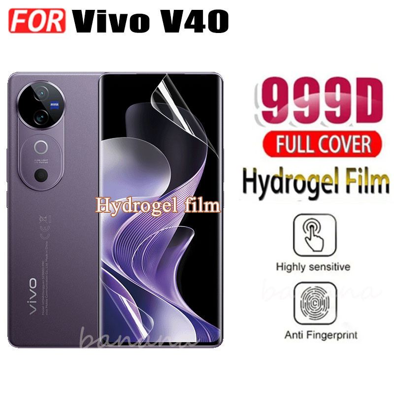 Vivo V40 Full Trong Suốt Hydrogel Mềm Phim Bảo Vệ Màn Hình Cho Vivo V40 Pro V30E V30 Pro V29 Pro Mặt Trước Flim + Mặt Sau Flim + Ống Kính Máy Ảnh Flim