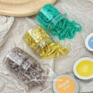 Kovoi Dây thun buộc tóc màu kẹo dễ thương, đàn hồi cao, dùng một lần, đóng hộp