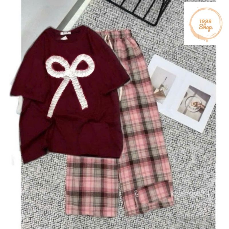 Qcaro Hồng+nơ rúm ĐỎ