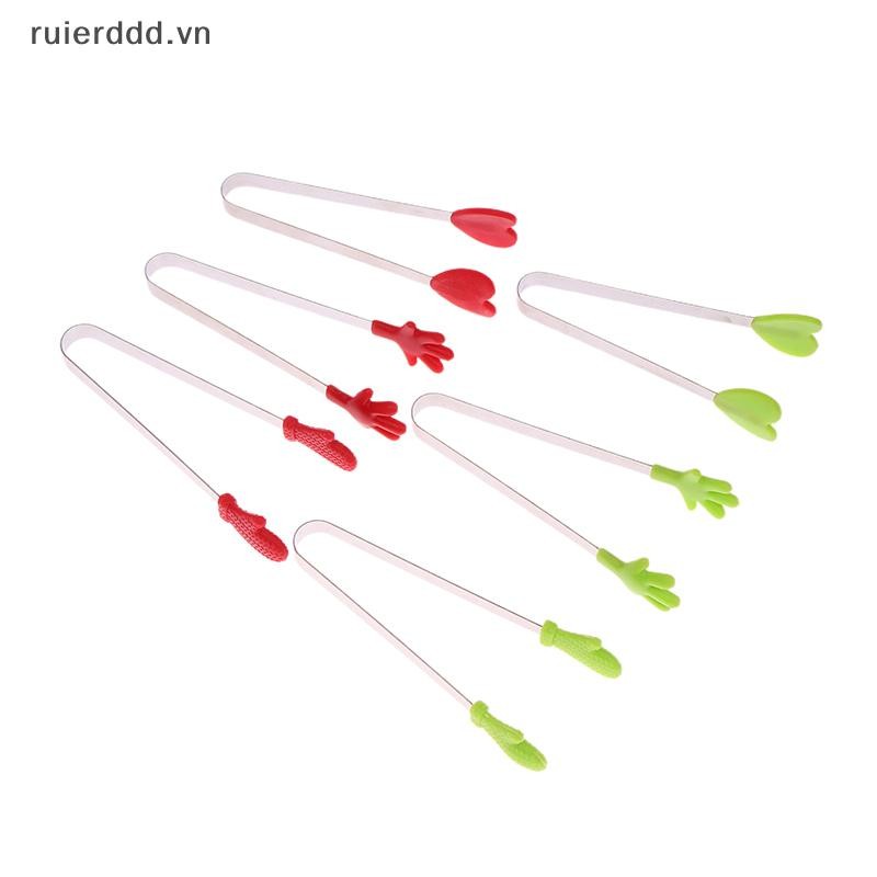 # ruierdd # Kẹp thực phẩm bằng silicon Tay cầm bằng thép không gỉ Lòng bàn tay Đồ ăn nhẹ chống trượt đáng yêu Nhíp không phải dụng cụ cầm tay Nirty.