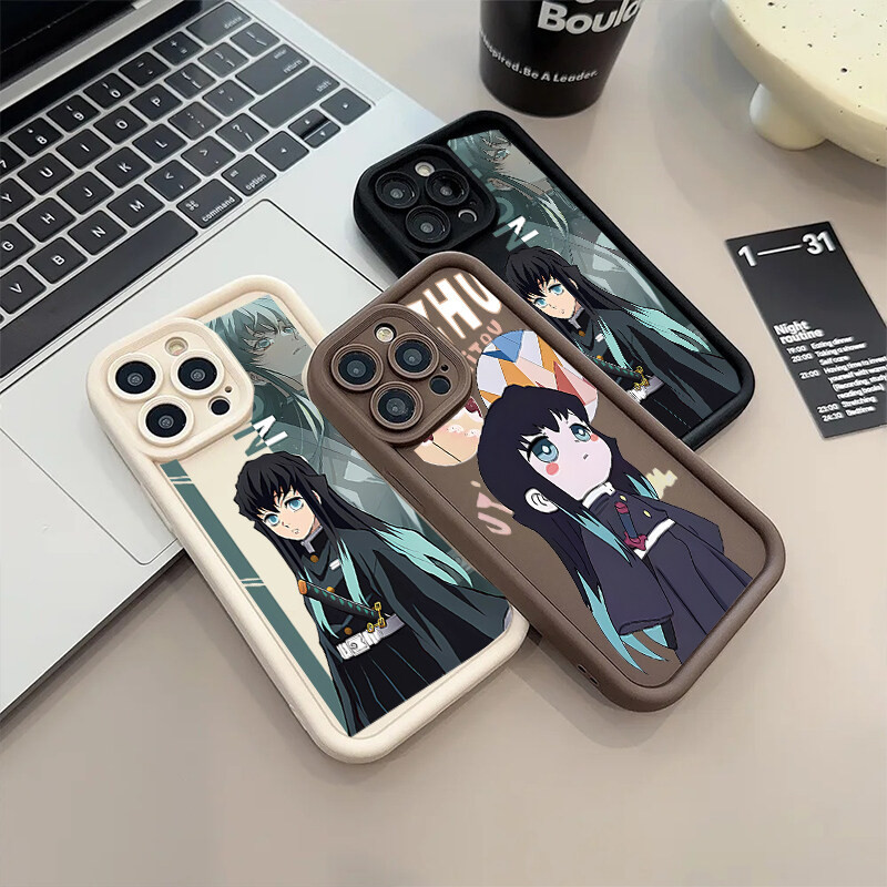 Ốp Điện Thoại Cho Xiaomi Redmi Note 14 13 12 Pro 5G 14 12 4G 12 13 Pro Plus Ốp Lưng Anime Demon Slayer Tokitou Muichirou Camera Bảo Vệ Silicon Chống Sốc In Mềm