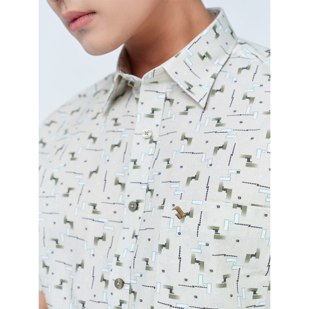 Sơ mi ngắn tay lai ngang VIETTIEN SMART CASUAL vải Nano phom REGULAR VT00000303