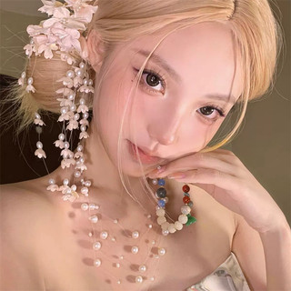 Mũ nón cô dâu với kẹp viền phong cách cổ điển của lily of the thung lũng tua rua hoa dành cho nữ