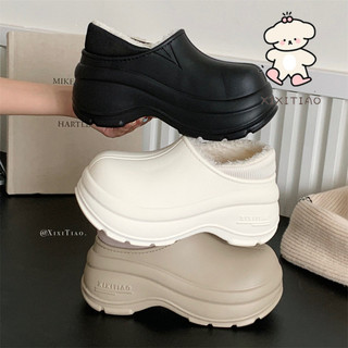 Xixitiao Giày Bốt Cotton Nữ, Màu Trơn Đơn Giản, Chống Thấm Nước, Thích Hợp Đi Ngoài Trời