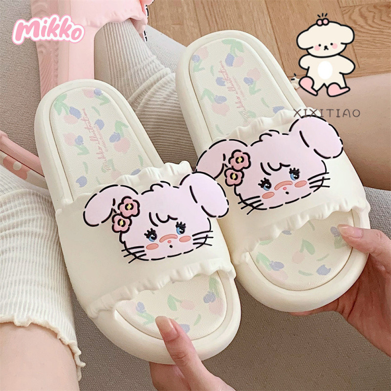 Xixitiaomikko Joint Sweet Floral Dép Mùa Hè Phong Cách Mới Nhật Bản Thỏ Dễ Thương Bên Ngoài Mặc Dép Thoải Mái Cô Gái Trái Tim