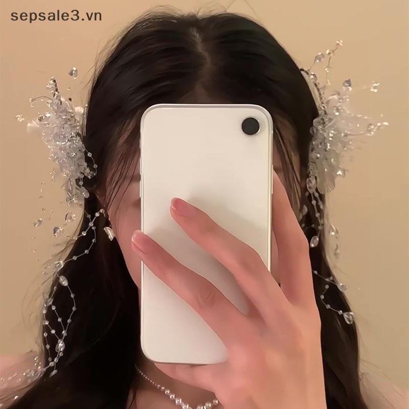 # sepsale # Kẹp tóc pha lê Fringe dành cho nữ Cô gái Tính khí cổ tích Công chúa ngọt ngào Kẹp tóc Phụ kiện tóc thời trang.