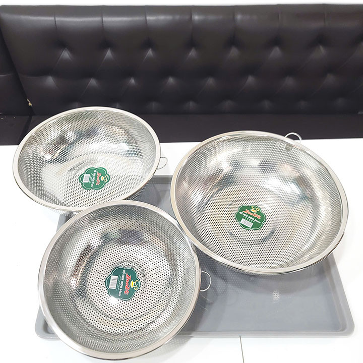 [Chính hãng] Set 3 Rổ inox 24 l 27 l 30cm Rá Inox SUS201 Thành Phát cao ...