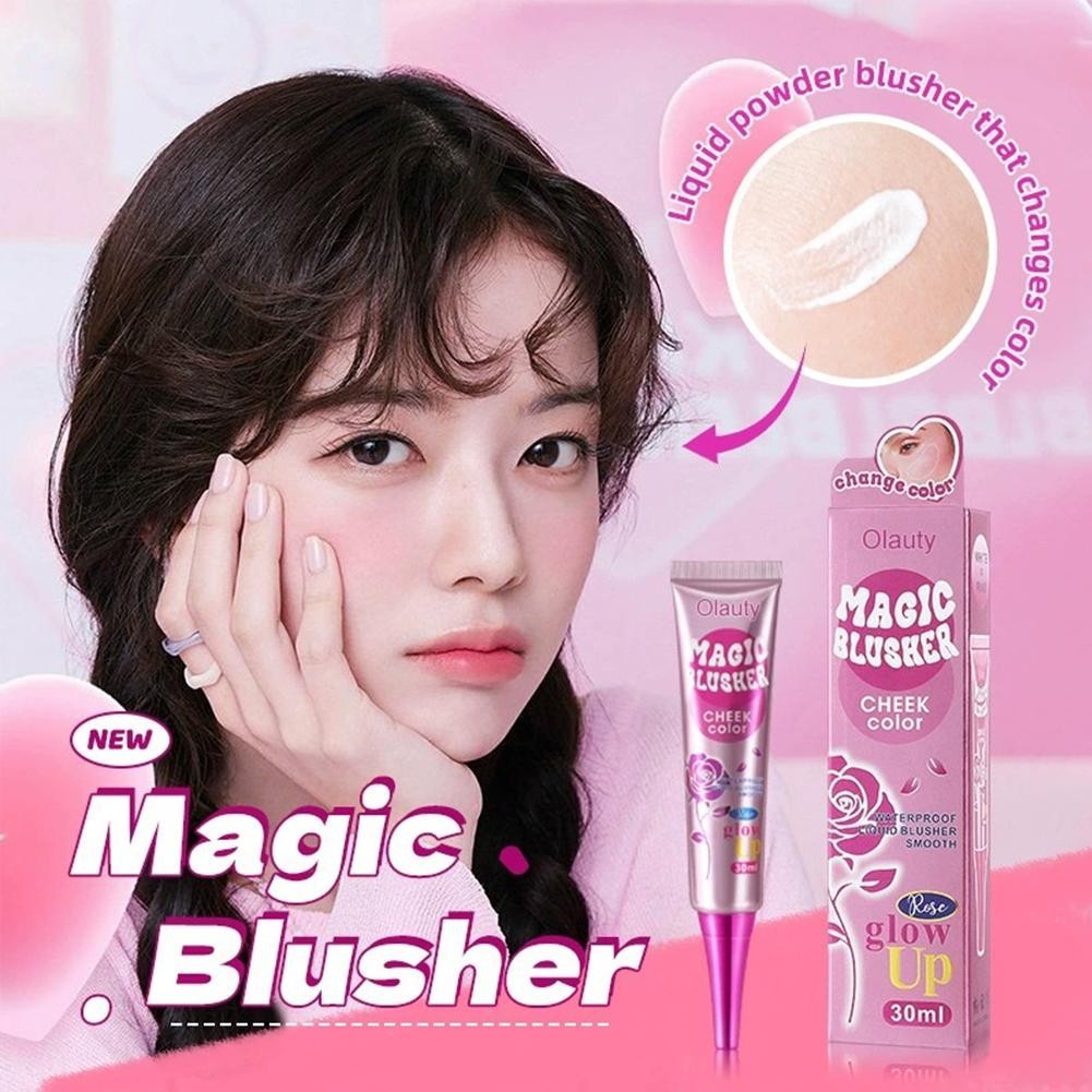 Learnever Olauty Magic Ấm Màu Sắc Thay Đổi Bột Lỏng Blusher Khói Trang Điểm Shimmer Cream Powder F7i2