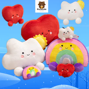 Rytanda Tình Yêu Cầu Vồng Sang Trọng Đồ Chơi Đám Mây Búp Bê Mô Phỏng Dễ Thương Đỏ Tình Yêu Gối Móc Khóa Túi Mặt Dây Chuyền Quà Tặng Ngày Lễ Tình Nhân Quà Tặng Sinh Nhật Trẻ Em