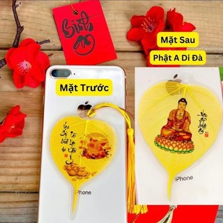[Tặng Bao Lì Xì Lộc] Lá Bồ Đề 12 Con Giáp Đã Khai Quang In 2 Mặt - Mặt Trước Hình Con Giáp - Mặt Sau Hình Phật Bản Mệnh
