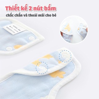 Yếm tròn xoay cho bé, yếm xô tròn hoa sáng màu 2 Mặt Xoay 360 Độ 6 lớp THẢO NHI KID