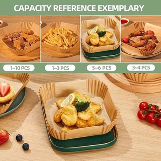 INENK 20 / 50 Chiếc Giấy Chiên Không Khí, Giấy Nướng Chống Dính Chống Thấm Nước, Giấy Chiên Dùng Một Lần Chống Dầu Bền Cho Máy Hấp Muffin Cupcake